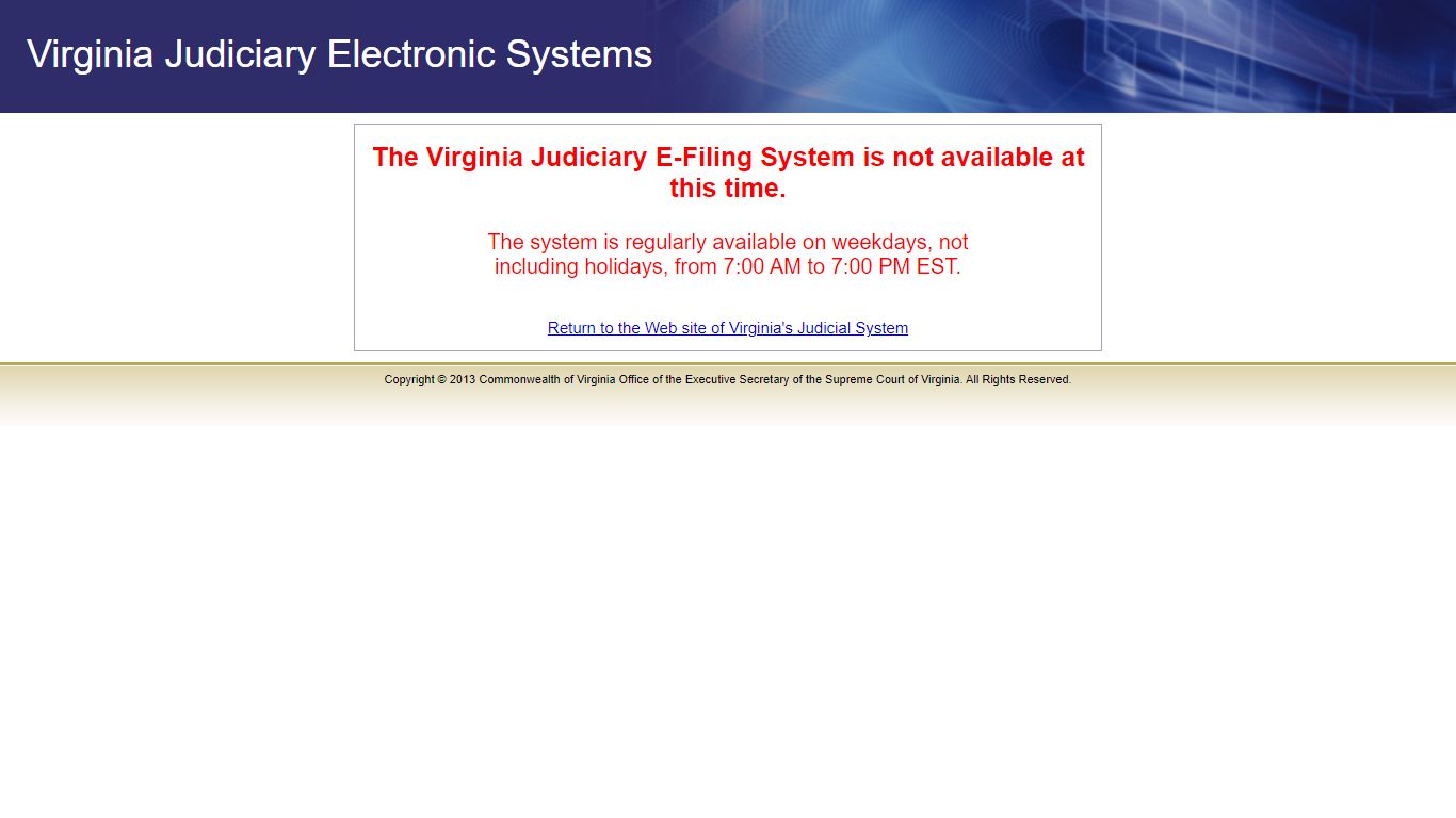 Supreme Court Of Virginia: E-Filing - Login